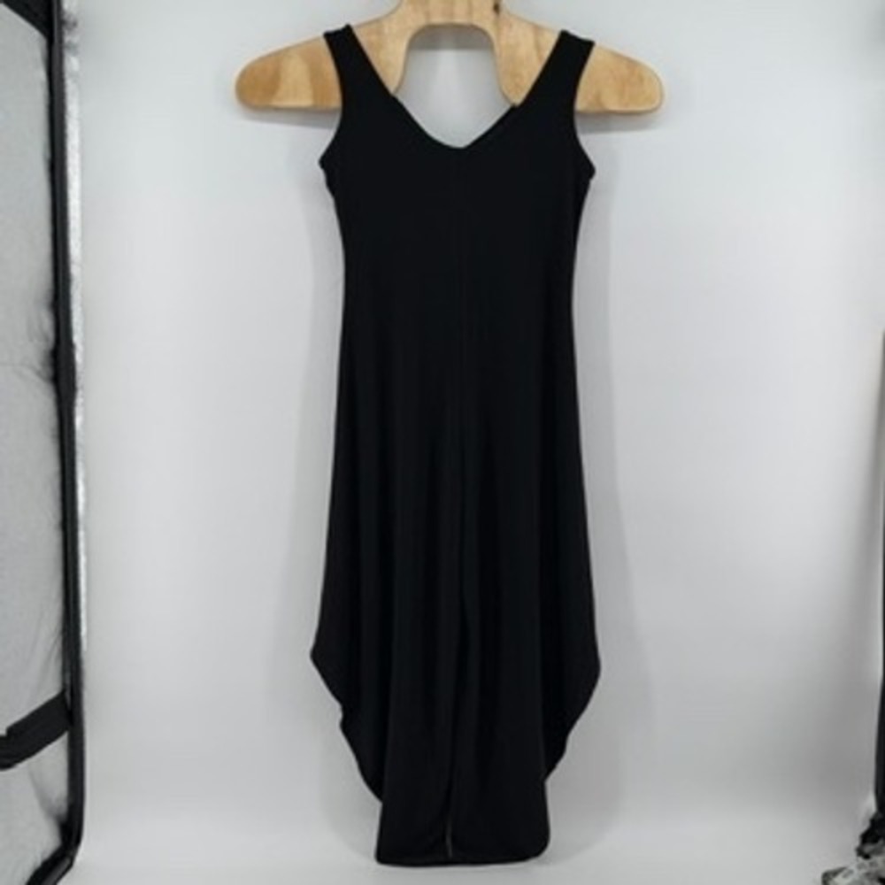 Nicole Miller‎ Black Sleeveless Jumpsuit Minimalist Boho Lounge XS Made in USA